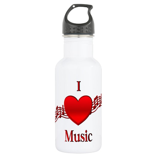 I Heart Music 532 Ml Water Bottle (Front)