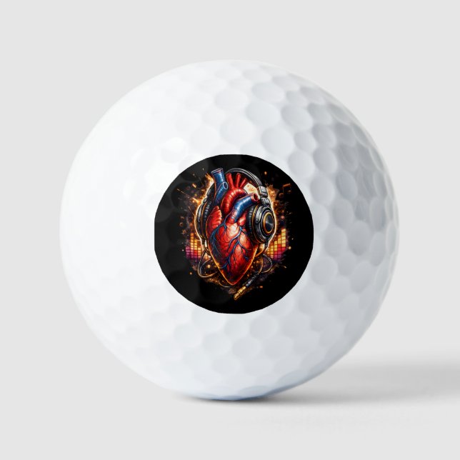 I Heart Music Golf Balls (Front)