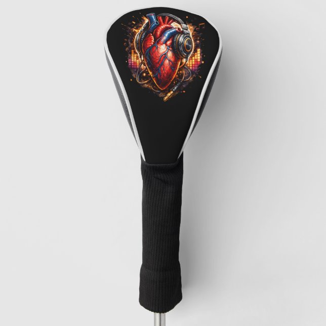 I Heart Music Golf Head Cover (Front)