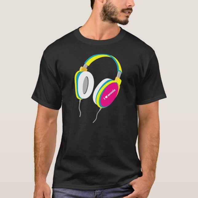 I Heart Music - Headphones T Shirt (Front)