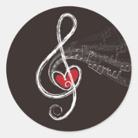 I HEART MUSIC Treble Clef Black Custom