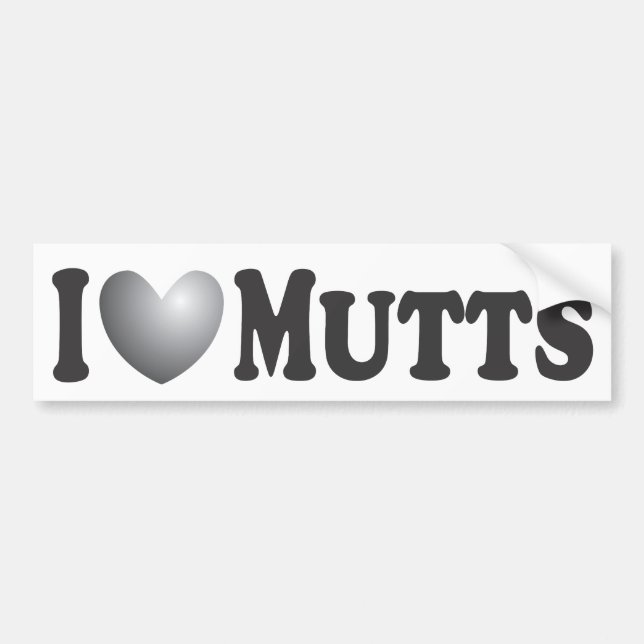 I Heart Mutts - Bumper Sticker (Front)