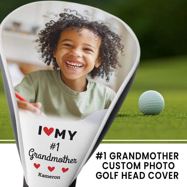 I Heart My #1 Grandmother Photo Name Grandchild Golf Head Cover (I Heart My #1 Grandmother Photo Name Grandchild Golf Head Cover)