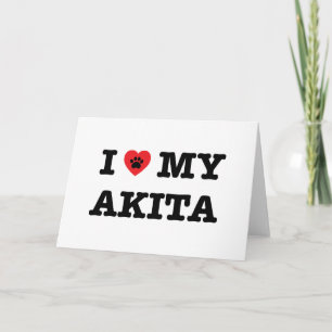 I Heart My Akita Greeting Card