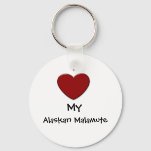 I (heart) My Alaskan Malamute Keychain
