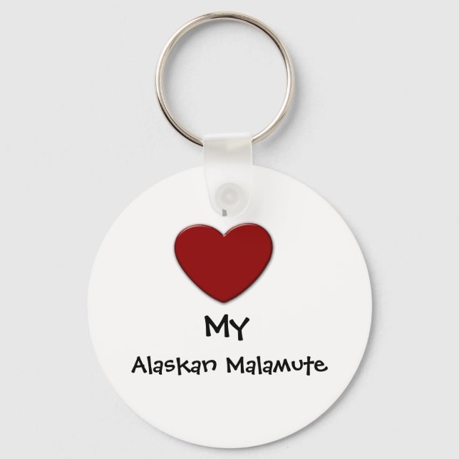 I (heart) My Alaskan Malamute Keychain (Front)