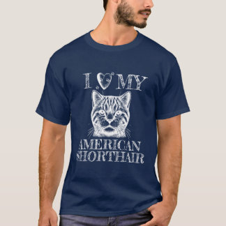 I Heart My American Shorthair, Cat Pawprints White T-Shirt