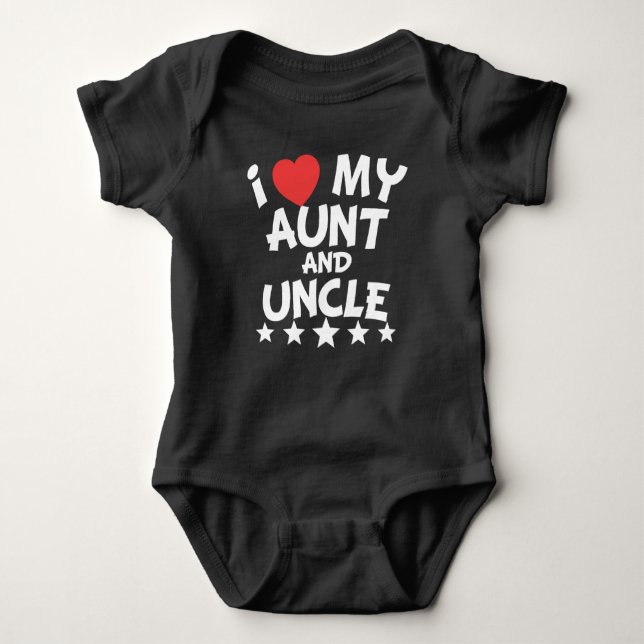 I Heart My Aunt And Uncle Baby Bodysuit (Front)