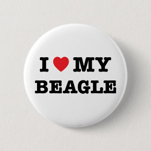 I Heart My Beagle Button