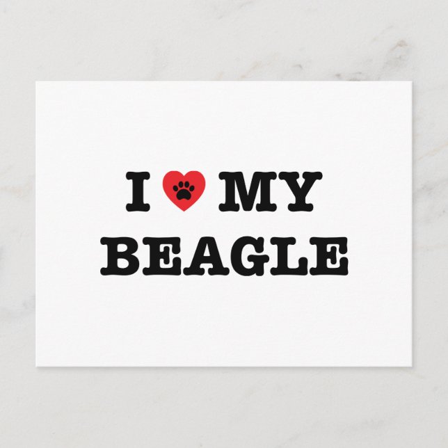 I Heart My Beagle Postcard (Front)