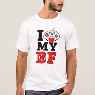 I Heart My Bf Valentines Day Gamer Boyfriend Match T-Shirt