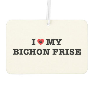 I Heart My Bichon Frise Car Air Freshener