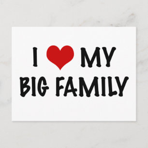 I Heart My Big Family Postcard