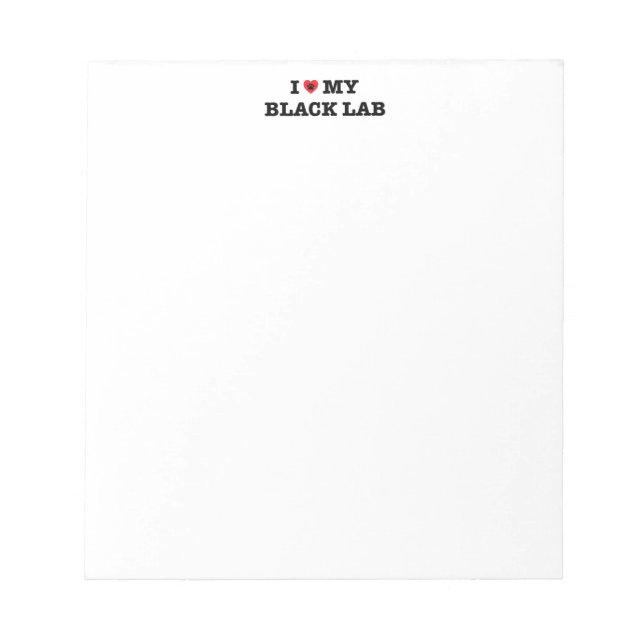 I Heart My Black Lab Notepad (Front)
