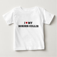 I Heart My Border Collie Baby Bodysuit