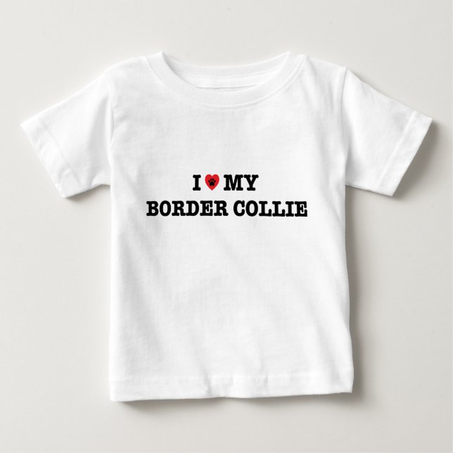 I Heart My Border Collie Baby Bodysuit (Front)