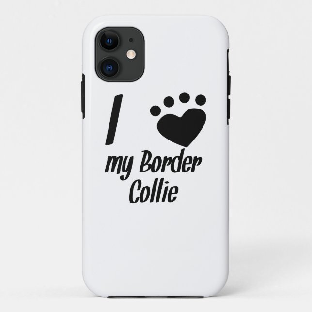 I Heart My Border Collie Case-Mate iPhone Case (Back)