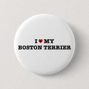 I Heart My Boston Terrier Button