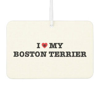 I Heart My Boston Terrier Car Air Freshener