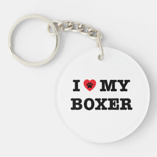 I Heart My Boxer Acrylic Keychain