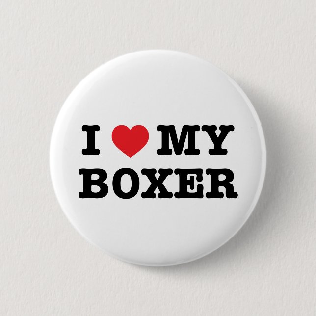 I Heart My Boxer Button (Front)