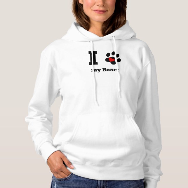 I Heart My Boxer Hoodie (Front)