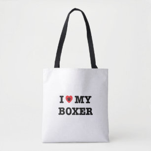 I Heart My Boxer Tote Bag