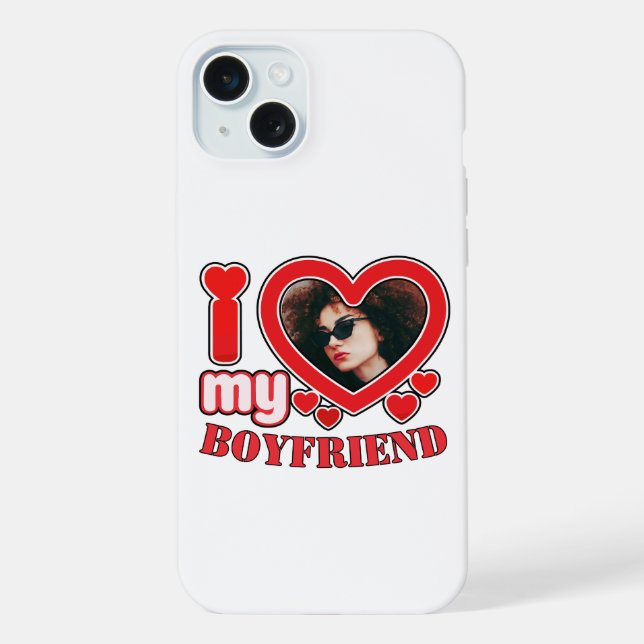 I Heart My Boyfriend Custom iPhone Case (Back)