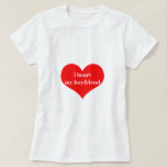 I Heart My Boyfriend Love Romantic Red Heart Cute T-Shirt<br><div class="desc">Designed with cute red heart pattern and custom text "i heart my boyfriend" which you may customise as you wish! Simple and cute design perfect for those who love their boyfriend!</div>