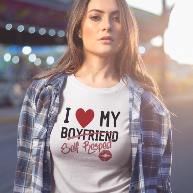 I Heart My Boyfriend Self Respect Breakup light  T-Shirt (Creator Uploaded)