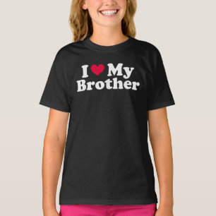 I Heart My Brother Funny Red Heart Brother T-Shirt