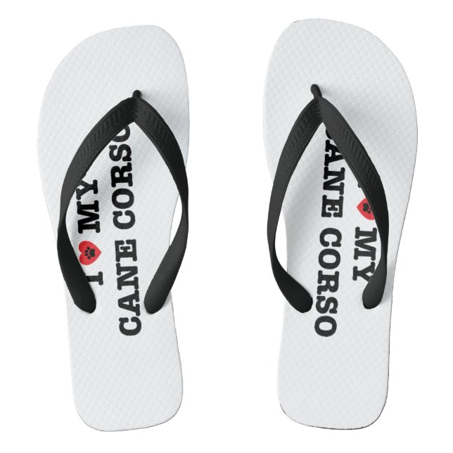 I Heart My Cane Corso Flip Flops (Footbed)