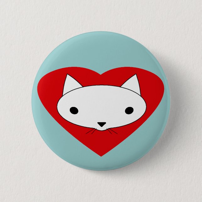 I heart my cat button pinback (Front)