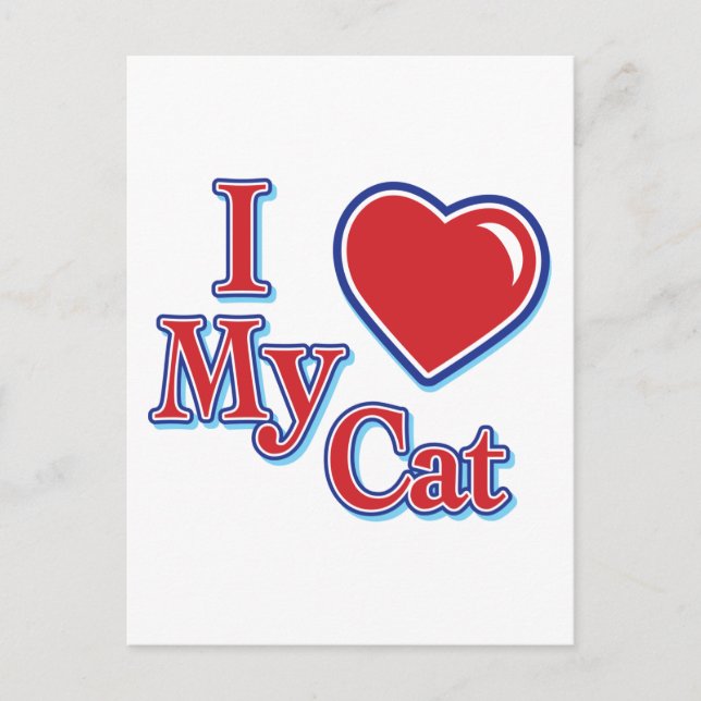 I heart my cat postcard (Front)