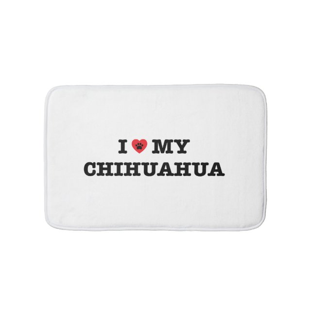 I Heart My Chihuahua Bath Mat (Front)