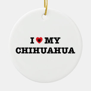 I Heart My Chihuahua Ornament