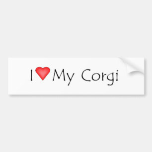 I heart my corgi bumper sticker
