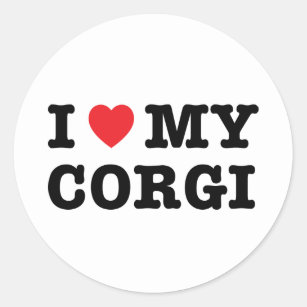 I Heart My Corgi Classic Round Sticker