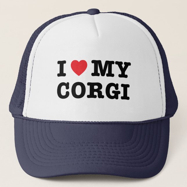 I Heart My Corgi Trucker Hat (Front)