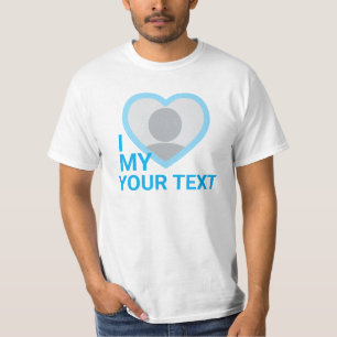 I heart my customisable photo text tshirts