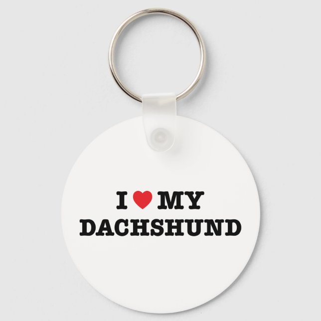 I Heart My Dachshund Button Keychain (Front)