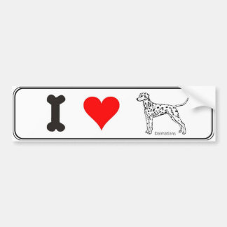 I Heart My Dalmatian Bumper Sticker