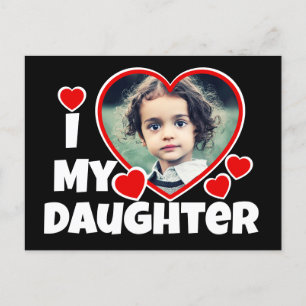 I Heart My Daughter Personalised Photo Postcard
