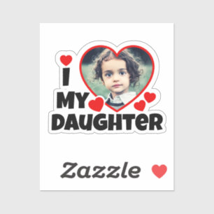 I Heart My Daughter Personalized Photo Vinyl Cut