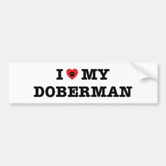 I Heart My Doberman Bumper Sticker