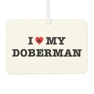I Heart My Doberman Car Air Freshener