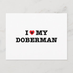 I Heart My Doberman Postcard
