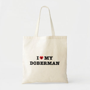 I Heart My Doberman Tote Bag