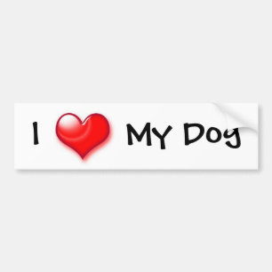 I Heart My Dog Bumper Sticker