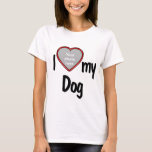 I Heart My Dog - Your Pet's Photo T-Shirt<br><div class="desc">This fun t-shirt will let you show how much you love your Dog! The shirt features a fun heart shaped photo drop-in frame where you can upload a photo of your own Dog. Dog lovers will fall in love with this fun customisable t-shirt that allows you to upload your own...</div>